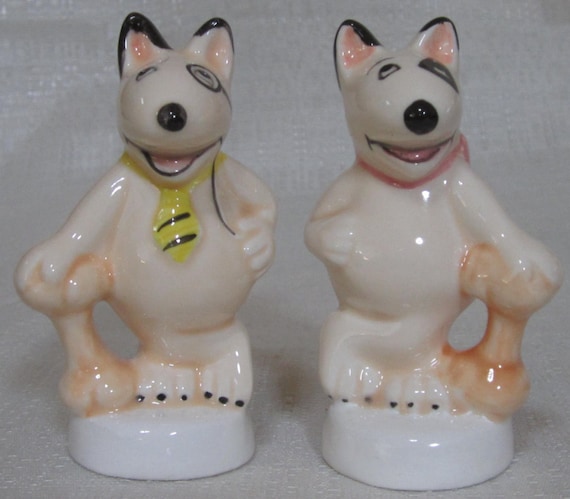 Vantage Englísh Bull Dog Salt and Pepper Shakers Ceramic - by Sarsaparilla ~ Style 408