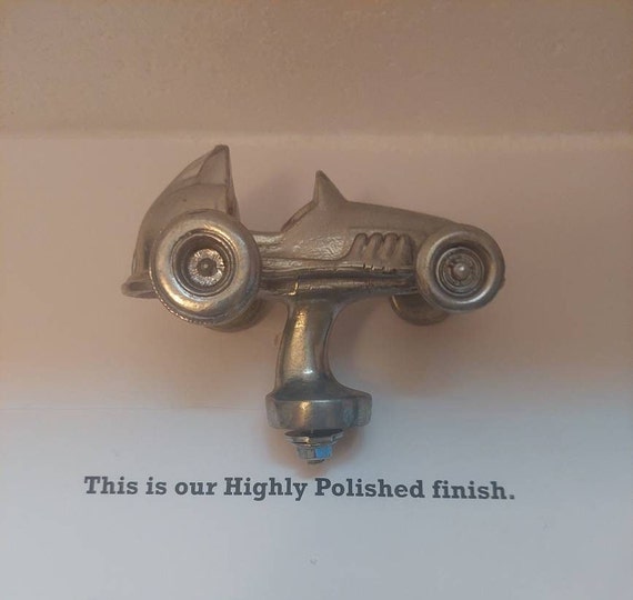 Vintage 1950's Quarter Midget oval track racing car Hood Ornament or a Topper in Aluminum Metal USA Made