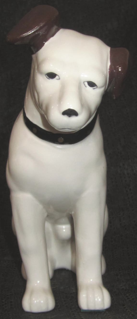 A Vintage Ceramic 6-1/2 inch Tall Nipper 'Bank' Victor - Edison - Dog ~ NOS - Style #722B