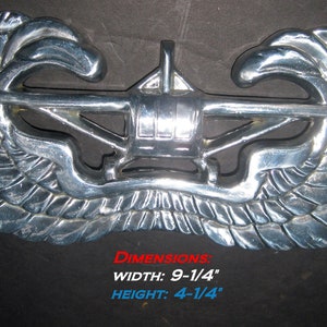 WWII USMC U.S. Army Airborne Paratrooper glider plane with the wings - 9" Long Metal plaque in several different finishes - Made in USA
