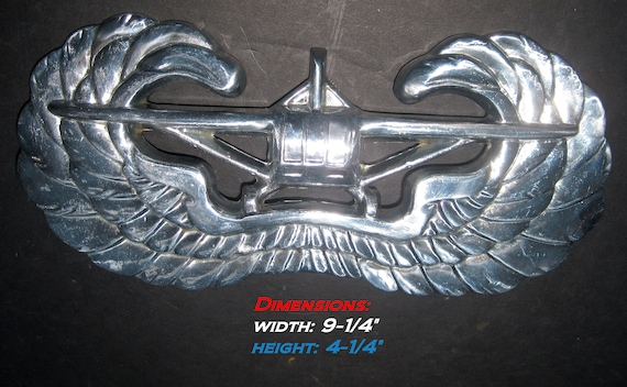 WWII USMC U.S. Army Airborne Paratrooper glider plane with the wings - 9" Long Metal plaque in several different finishes - Made in USA