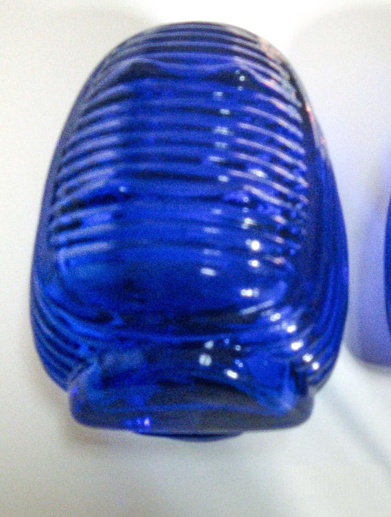 A Classic Glass Bird Cage Feeder - in Cobalt  Blue - Sold each, as a single, but we have more then one Style #B