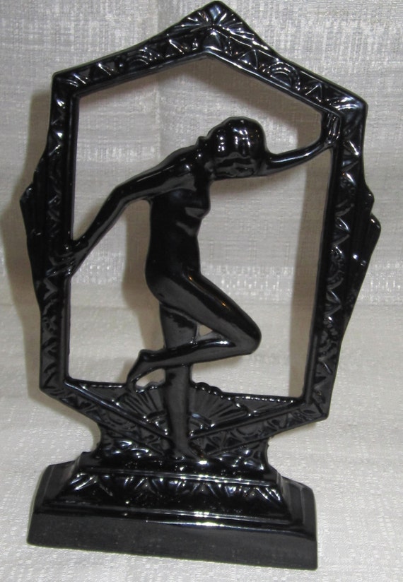 Vintage Frankart Style 9-inch tall Metal Flapper Nymph ~ Art Deco in Several Color Finishes on this lamp base body ~ USA