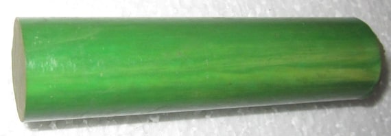 Vintage American Bakelite Catalin rod 7/8" by 8-1/2" mottled marbled green 107 gr Katalin