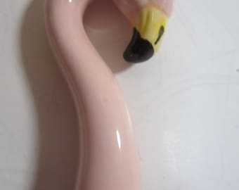 A Vintage Pink Flamingo Letter Opener, Ceramic and Stainless Steel - Style #82