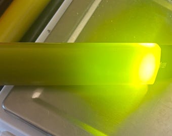 Vintage American Translucent OLIVE GREEN Guitar Pick Style No. 45 Bakelite Catalan rod 1-1/8" x 6.5" - 129 grams