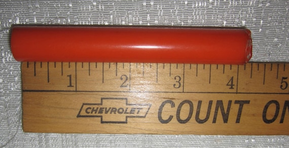 Vintage Round Bakelite Catalin rod 0.62" dia. x 4" long 27 grams Translucent  Salmon Orange USA