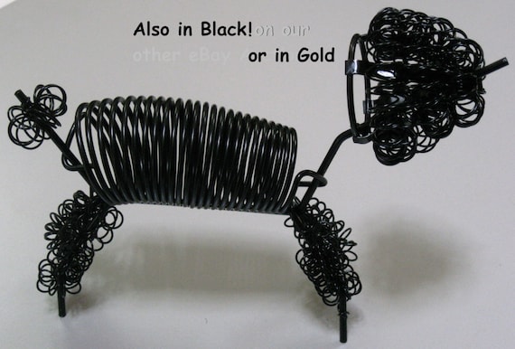 1970s Eames Style Retro Poodle Dog Letter Holder, Metal n comes in Black or Gold
