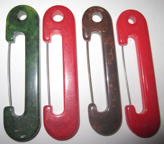 Bakelite Catalin Novelty Safety Pin in many colors