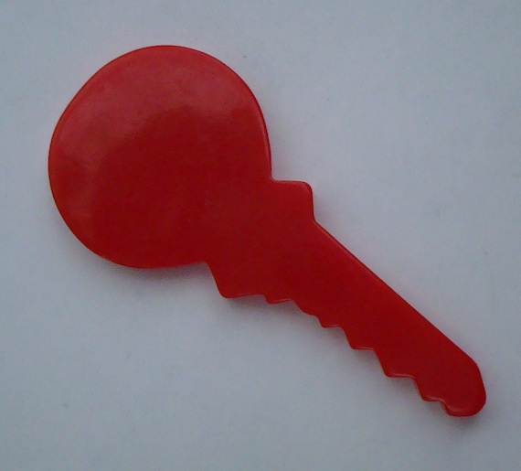 Bakelite Catalin Red Keys 2 inches long American Vintage Bakelite Catalin
