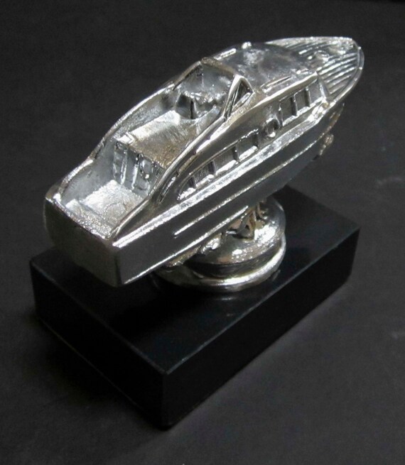 Topper 1950's Cabin Cruiser model in several finishes for a car, boat or motorcycle hood ornament, USA made