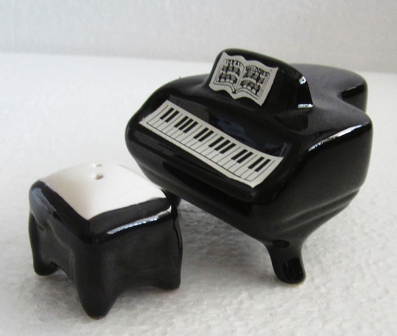 The Vintage Piano and Stool ceramic salt and pepper shakers, 3" - a pair Style #5002
