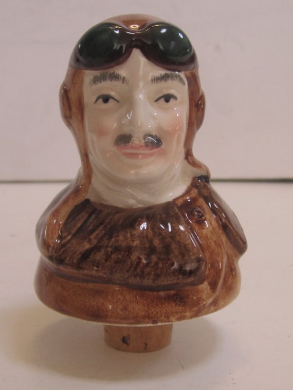A Vintage Aviation Pilot Champagne, Wine or Soda Cork Stopper - 4" tall - Style #5054