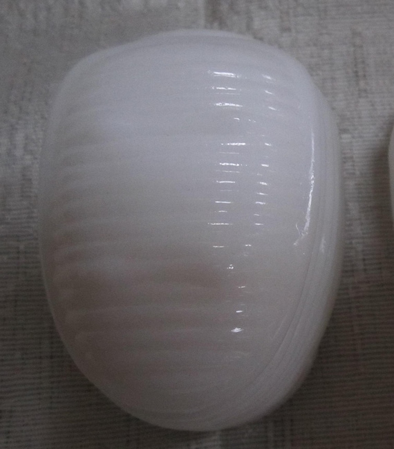 A Classic Milk White Glass Bird Cage Feeder = sold each -  Style #B