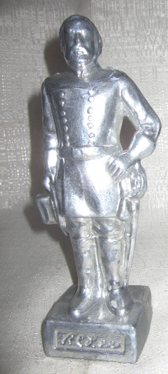 Confederate Civil War General Robert E. Lee statue sanded aluminum 7-3/4" tall