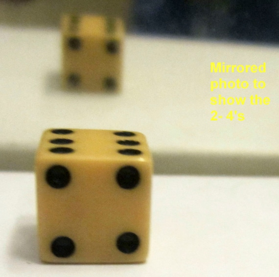 Vintage Cheaters Gambler"s Bakelite Catalin Dice 0.36" by 0.36" Sold Pair USA
