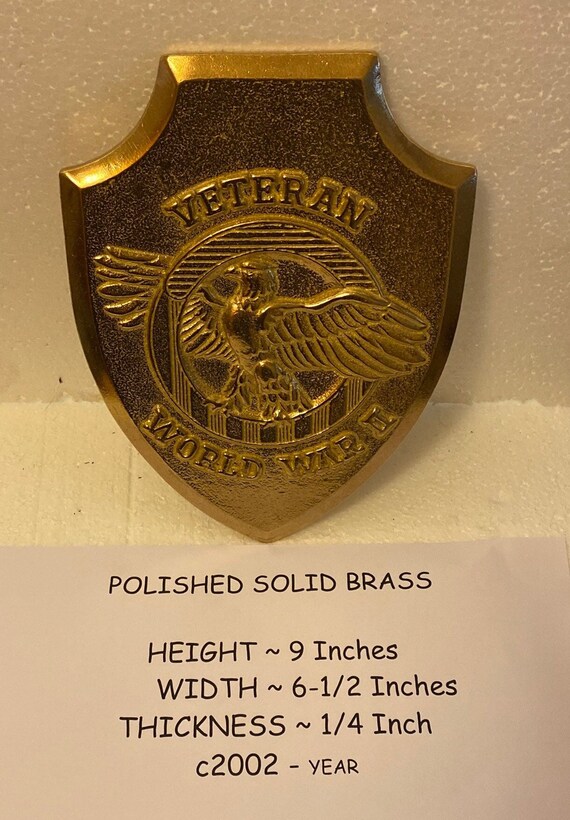 A Veteran World War II Plaque in either Aluminum or Brass 9" Tall