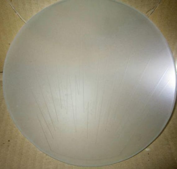 A Vintage Frankart Sunburst Etched Design Replacement 8-1/8" glass FLAT DISC  shade for Frankart and other Art Deco lamps ~ Style #G137
