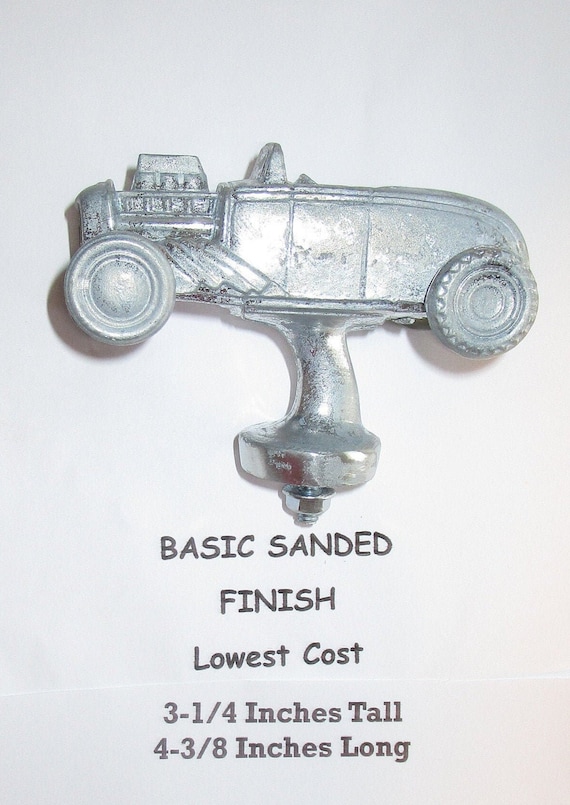 Topper hood ornament mascot Rat rod Jalopy car 3" long sanded aluminum USA made