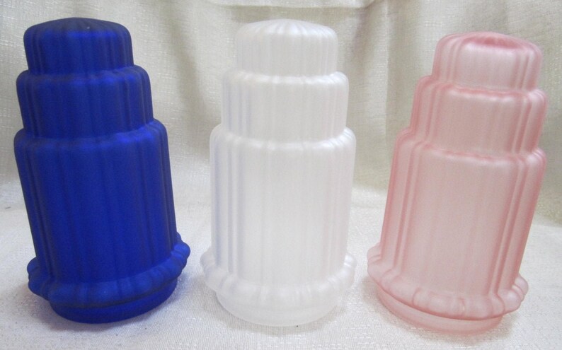 Frankart 3-1//8/" fitter lamp globe replacement art deco frosted cobalt blue glass