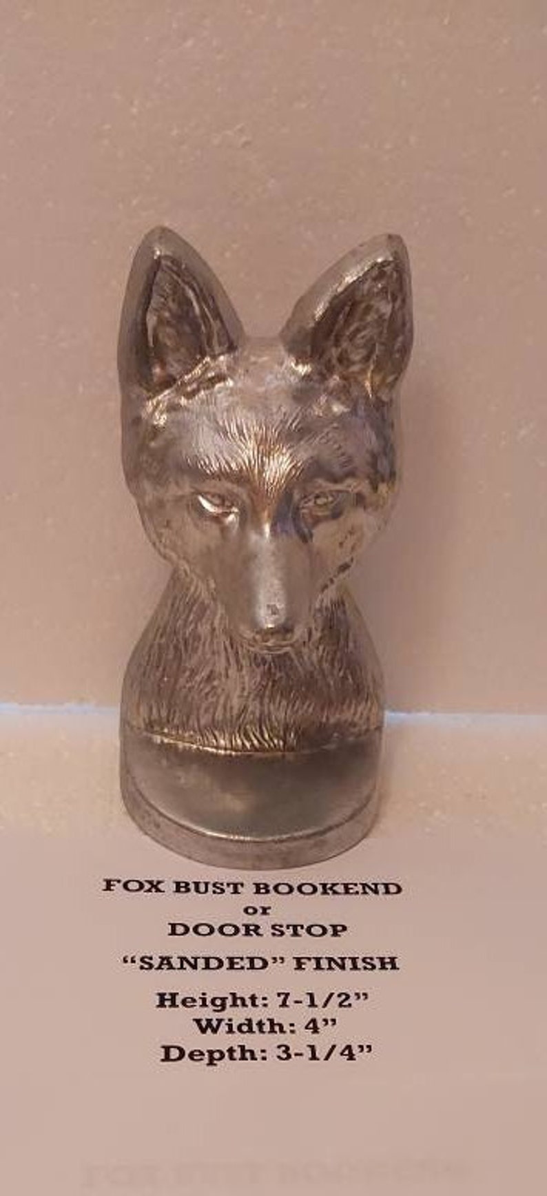Vintage Fox Bust Bookend or Doorstop in Several Finishes Etsy