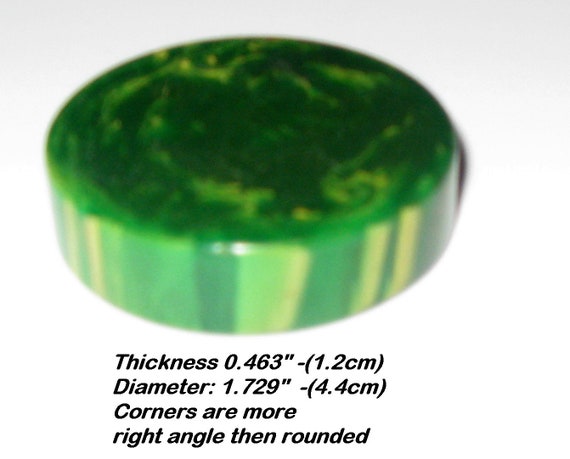 Vintage Bakelite Catalin Checkers Backgammon Marbled Mottled GREEN 1-3/4" dia. 22 gr. Sold Each