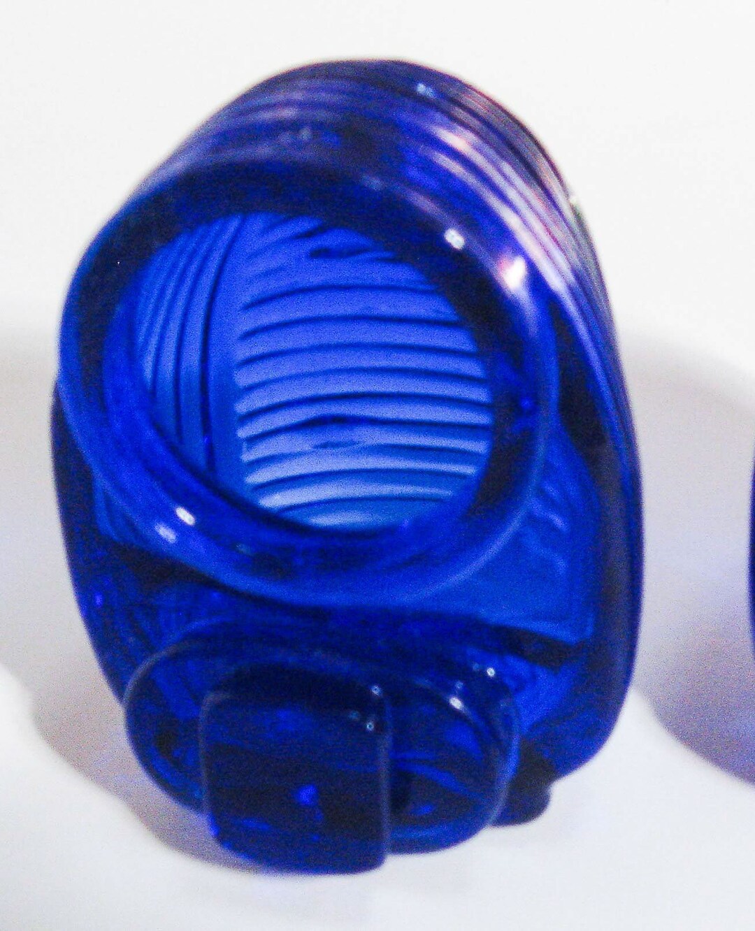 A Classic Glass Bird Cage Feeder in Cobalt Blue Sold Each, as a Single