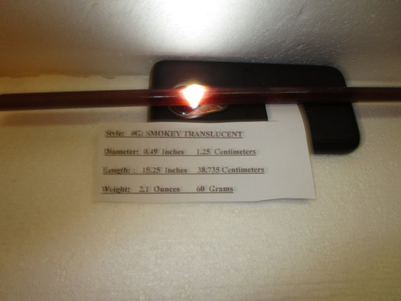 Bakelite Catalin rod Smokey Translucent Model G, 15.25 Inches long x 0.49 inches diameter, 60 gm