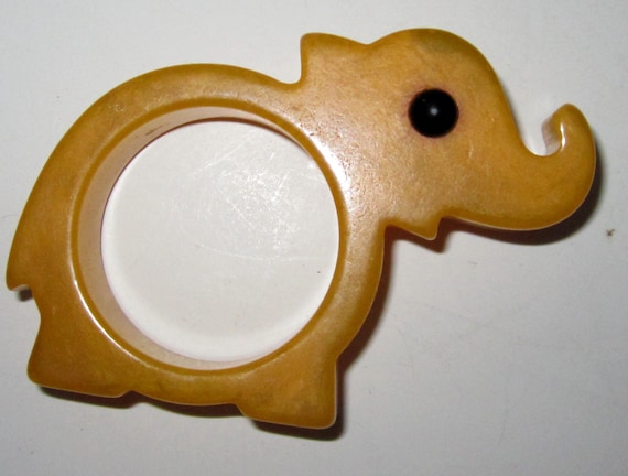 Vintage Bakelite Catalin Elephant Napkin Ring in several colors