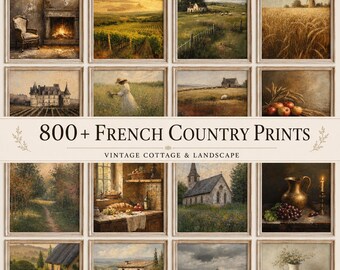 French Country Gallery Wall Prints | 800+ Vintage Cottage & Landscape Art (Digital Download)