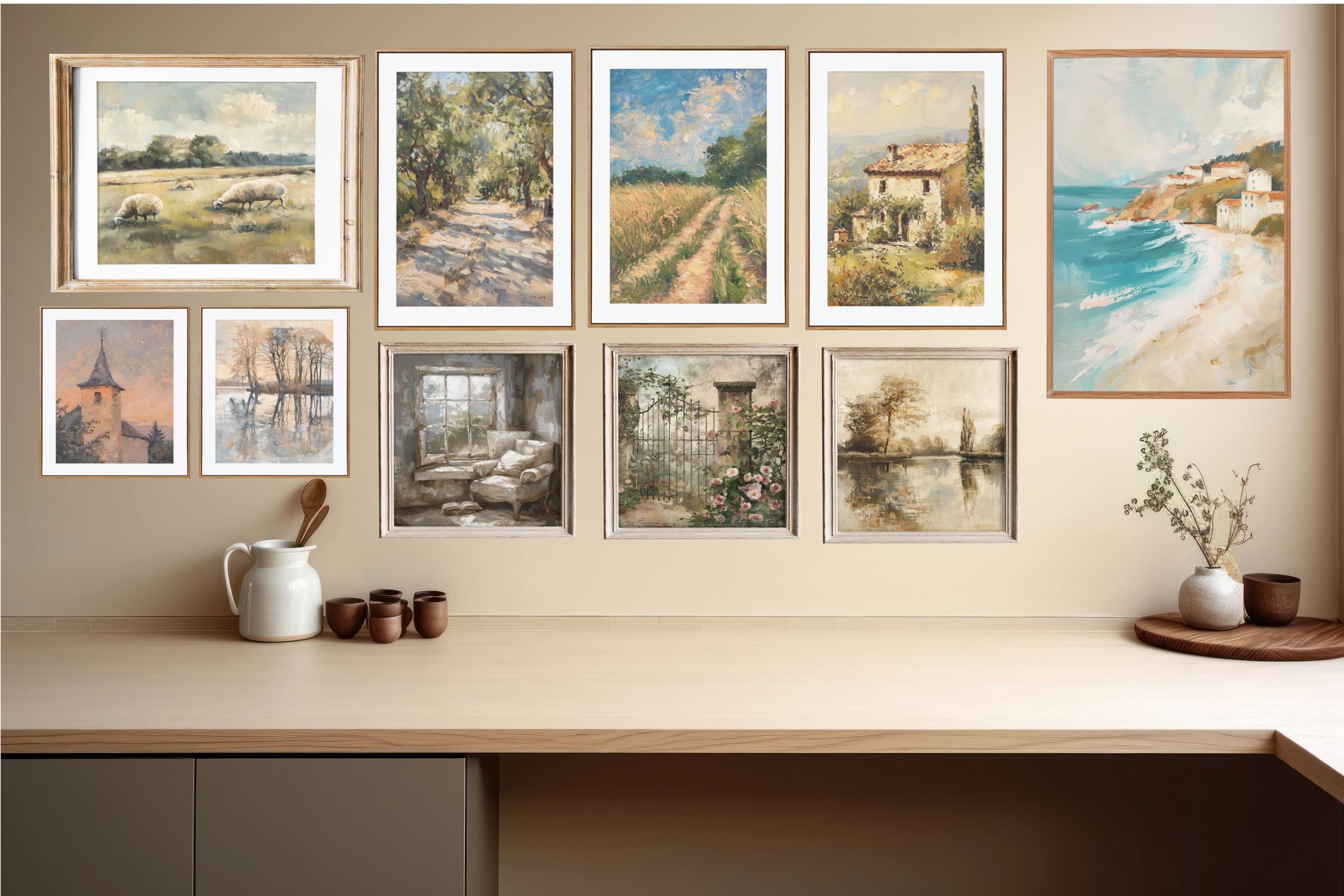 French Country Gallery Wall Prints | 800+ Vintage Cottage & Landscape ...
