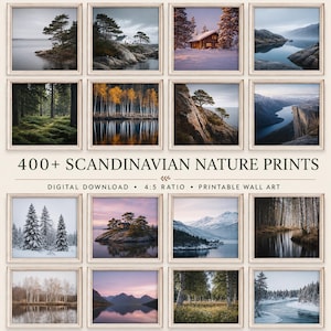 Oltre 400 stampe naturalistiche scandinave: pacchetto di fotografie di paesaggi nordici (download digitale)