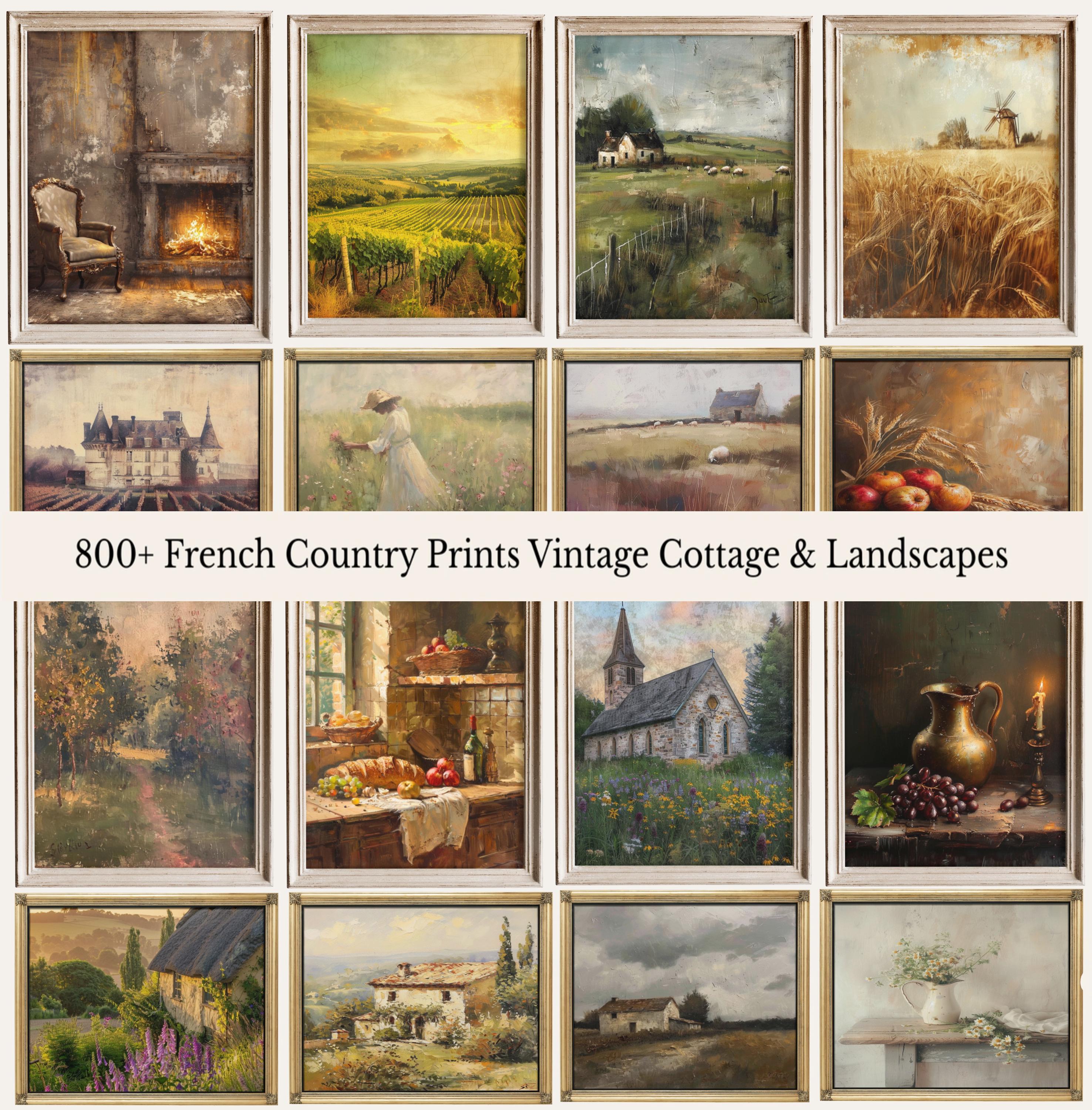 French Country Gallery Wall Prints | 800+ Vintage Cottage & Landscape ...