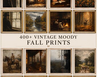 400+ Vintage Moody Fall Prints - Thanksgiving Decorating, Rustic Dark Academia Autumn Farmhouse Decor