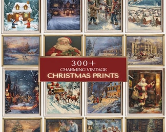 Vintage Christmas Prints Bundle | 500+ Holiday Wall Art (Digital Download)