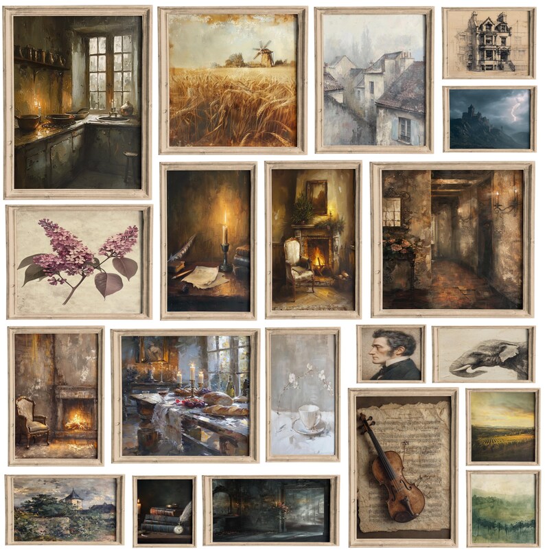French Country Gallery Wall Prints | 800+ Vintage Cottage & Landscape ...