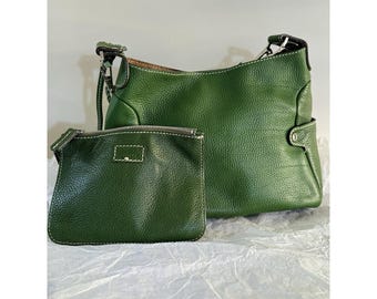 XXI Secolo for Suarez Damen Grüne Leder Umhängetasche Italy + Etui