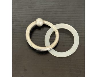 Vintage Lunt Sterling Silver Baby Teething Ring Rattle No. 1171