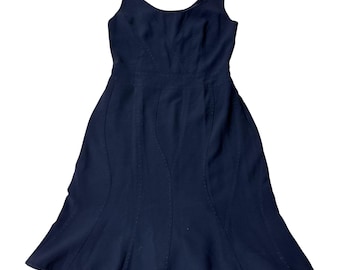 Vintage Moschino Black Fit & Flare Sleeveless Mini Dress Italy Women