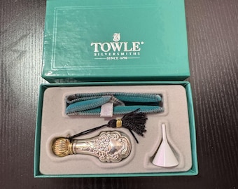 Vintage Towle Sterling Silber Parfüm Flasche w Box Trichter & Beutel