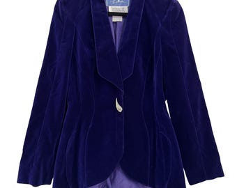 Thierry Mugler Violetter Samt-Skulptierter Blazer Bergdorf Goodman Rare 80er Jahre Archive40