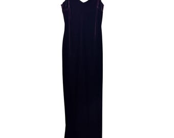 Vintage Niki Livas Women’s Purple Velvet Maxi Evening Dress Size 11/12