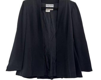 Vintage Daymor Couture von C. Mercedes Ferreira Damen Schwarze Offene Blazer Jacke 8