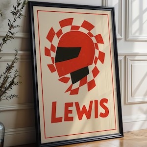 Poster di Lewis Hamilton F1 / Regalo per la festa del papà per papà, marito e figlio / Stampa artistica da parete di Formula 1 / Stampa Ferrari F1 / Regalo di F1 britannica