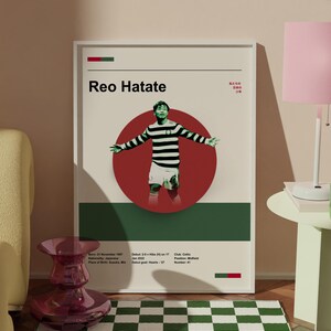 Reo Hatate / Celtic FC Poster minimalista giapponese con stampa artistica da parete / Celtic FC Regalo per papà Fratello Figlio Zio Madre Figlia