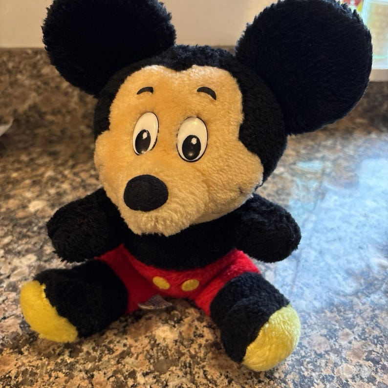 Vintage Disney Mickey Mouse 11 Inch Plush Made In Taiwan 1970-1980s image 1