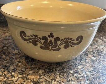 Vintage Pfaltzgraff Village 8 Qt Stoneware Dough Bowl #462 Made in USA 13-1/8"