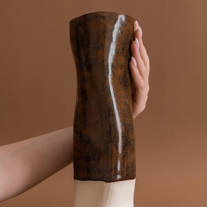 Brown Ceramic Vase | Design Vase | Home Decor | Ceramic Vessel | Unique Vase | Handmade Ceramic Vase
