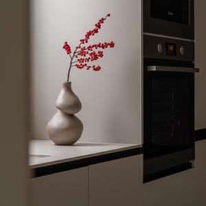 Ceramic Vase | Handmade Textured Vase | Decorative Sculpture Vase | Modern Organic Home Decor | Unique Gourd Shape