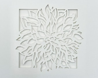 Floating Hand Cut Dahlia Flower Art- Original Art